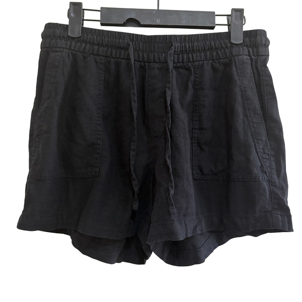 Old Navy Linen Blend Black Drawstring Waist Casual Summer Shorts‎ Womens Small